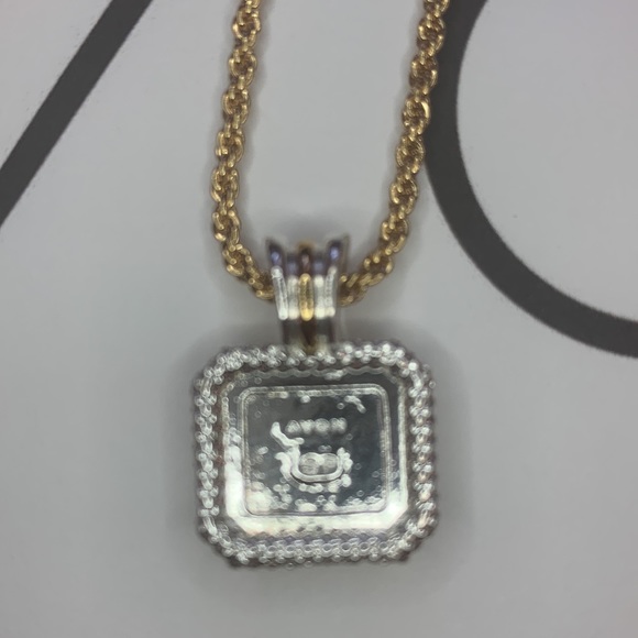 Vintage Avon Pave Rope Necklace with two tone removable Rhinestone Pendant - Picture 9 of 13